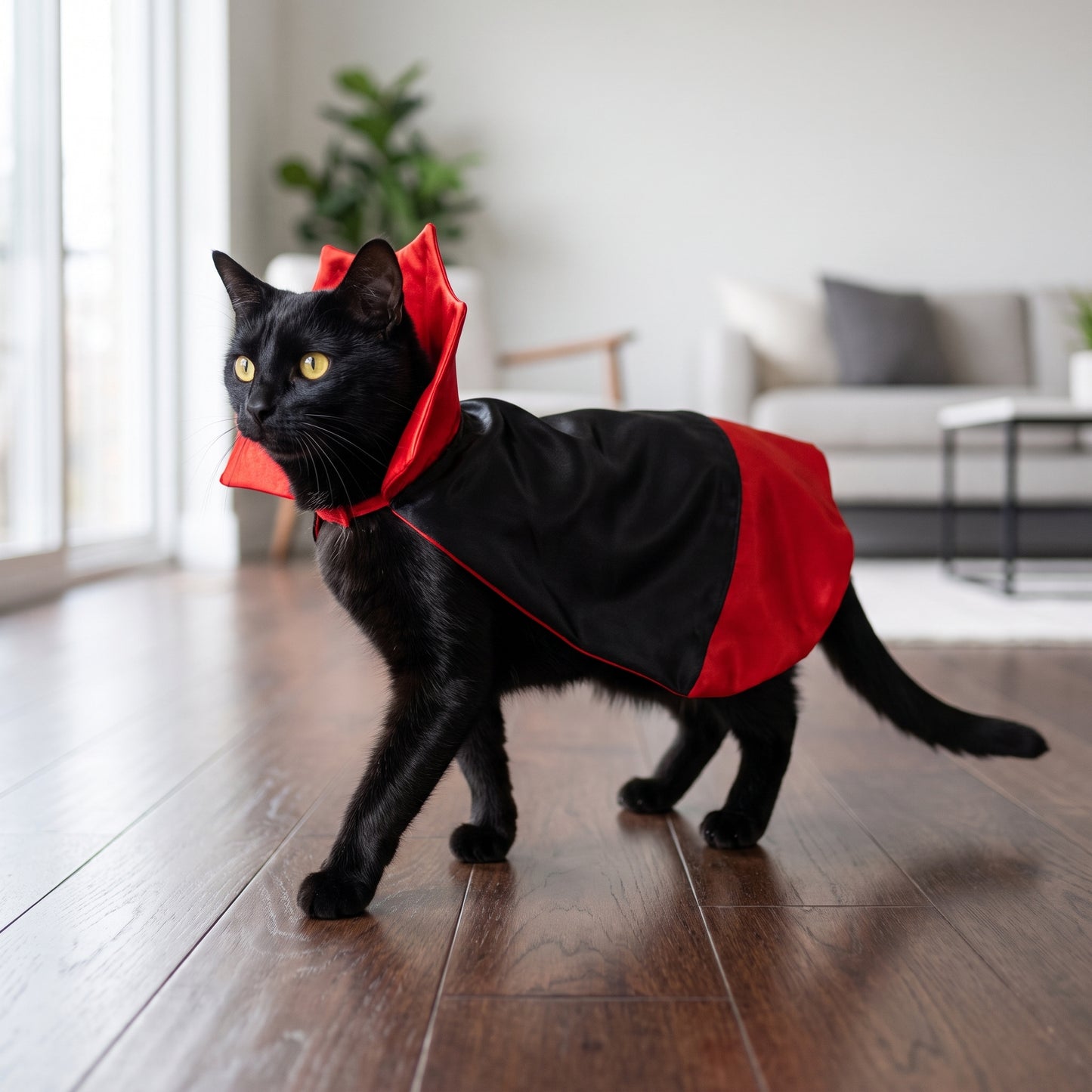 Petsona Cat Vampire Costume – Halloween Cloak & Hat Set