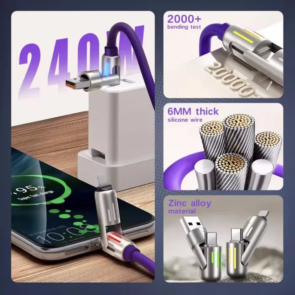 4 in 1 Multi 240W Fast charging cable
