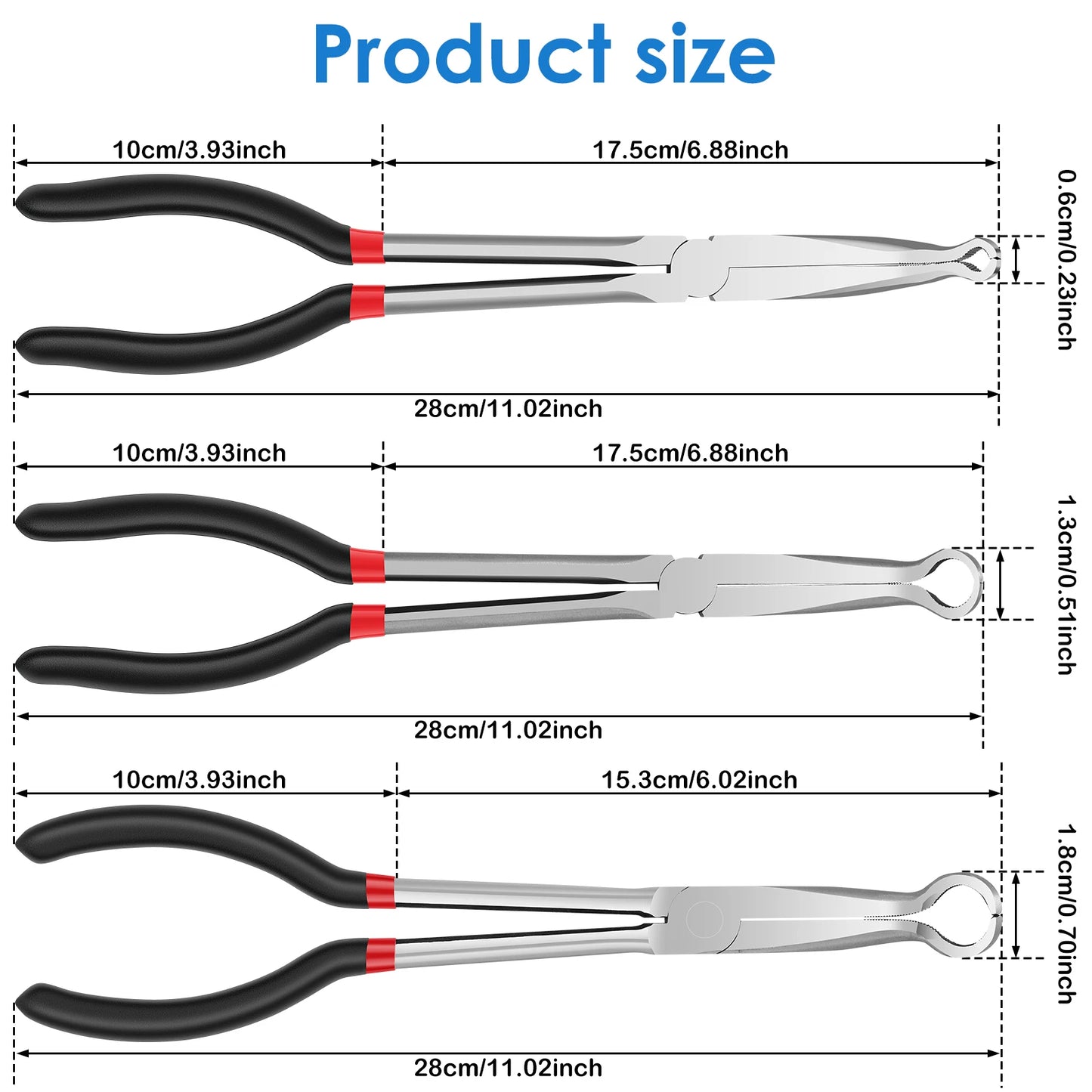 Long Handle - Hose Gripper , Spark Plug Removal , Hose Clamp Pliers Set