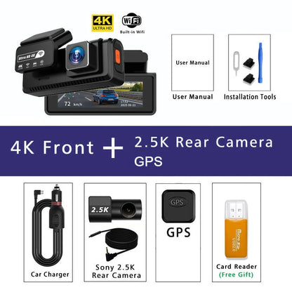 VIRALET Sentinel 4K Dash Cam – WiFi, GPS & 24H Night Vision