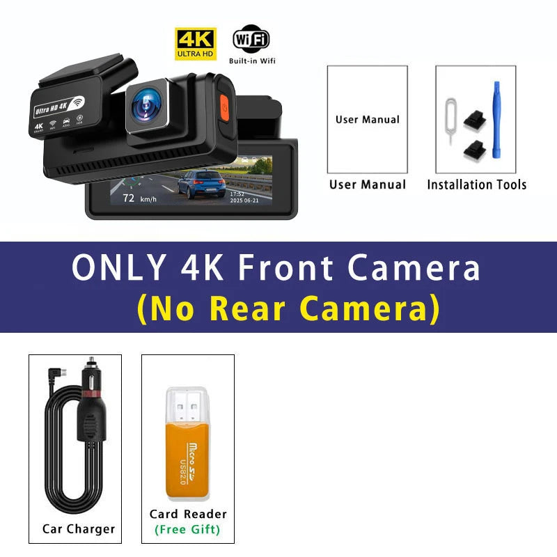 VIRALET Sentinel 4K Dash Cam – WiFi, GPS & 24H Night Vision