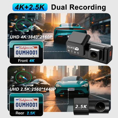 VIRALET Sentinel 4K Dash Cam – WiFi, GPS & 24H Night Vision