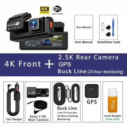 VIRALET Sentinel 4K Dash Cam – WiFi, GPS & 24H Night Vision