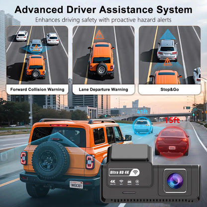 VIRALET Sentinel 4K Dash Cam – WiFi, GPS & 24H Night Vision